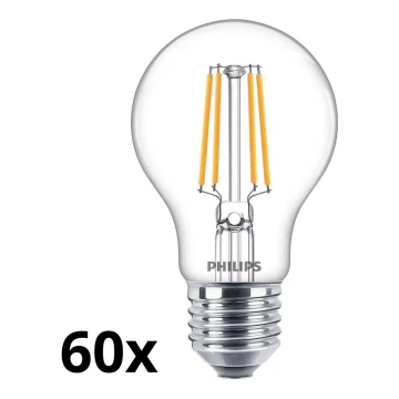 SET 60x LED Žarnica VINTAGE Philips A60 E27/4,3W/230V 2700K