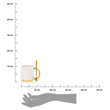 Skodelica z žličko LANA kremna/zlata