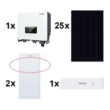 Solarni komplet SOFAR Solar - 10kWp RISEN Full Black + 10kW SOFAR Hibridni inverter 3p +10,24 kWh baterija