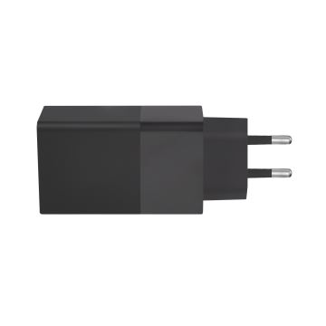 Adapter za hitro polnjenje GaN 2xUSB-C + 1xUSB-A 65W črna