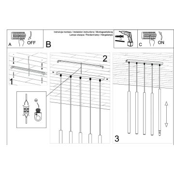 Lestenec na vrvici PASTELO 5xG9/8W/230V zlata