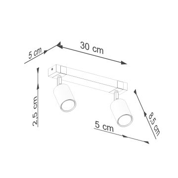 Reflektor FAGER 2xGU10/10W/230V črna