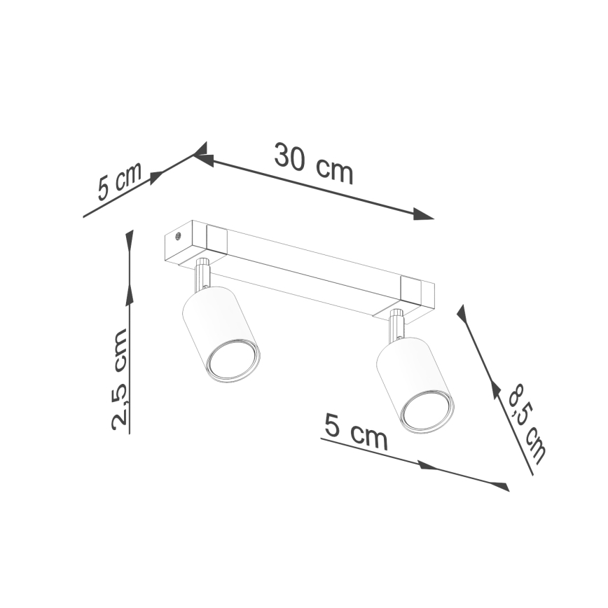 Reflektor FAGER 2xGU10/10W/230V črna