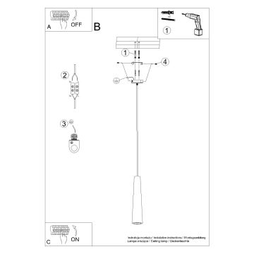 Lestenec na vrvici ELECTRA 1xGU10/10W/230V beton/siva