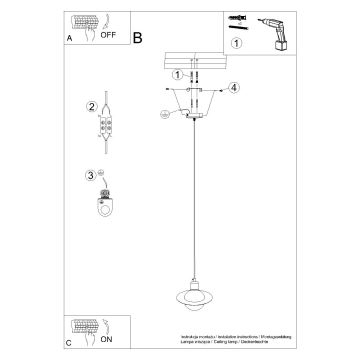 Lestenec na vrvici HYPERION 1xG9/8W/230V bela