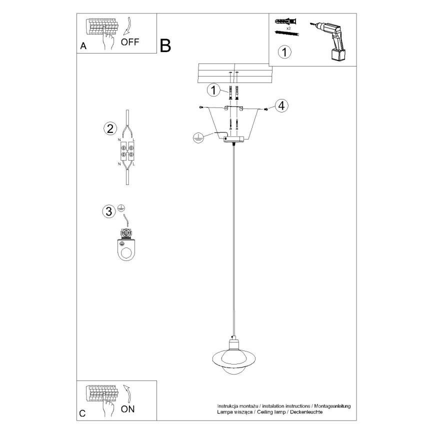 Lestenec na vrvici HYPERION 1xG9/8W/230V bela