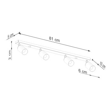 Reflektor WINX 4xGU10/10W/230V črna/krom