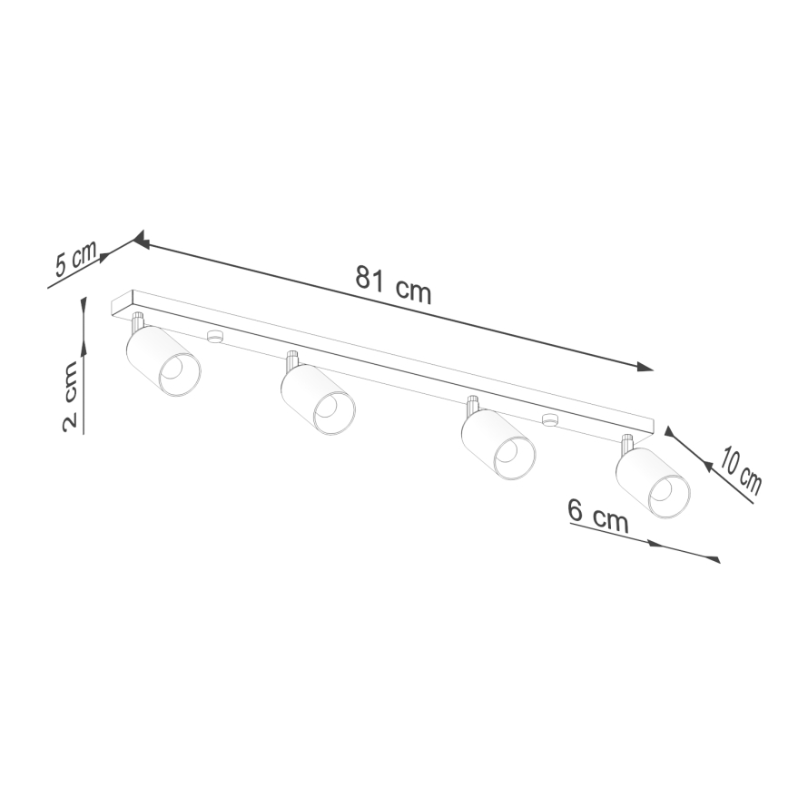 Reflektor WINX 4xGU10/10W/230V črna/krom