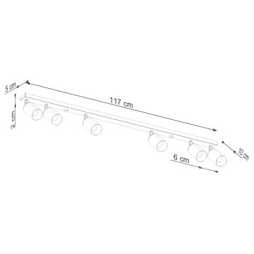 Reflektor WINX 6xGU10/10W/230V črna/krom