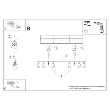 Reflektor WINX 6xGU10/10W/230V črna/krom