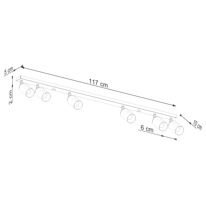 Reflektor WINX 6xGU10/10W/230V črna/baker