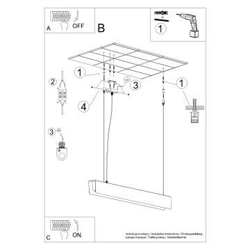 LED Lestenec na vrvici SPARK 1xG13/8,5W/230V bela