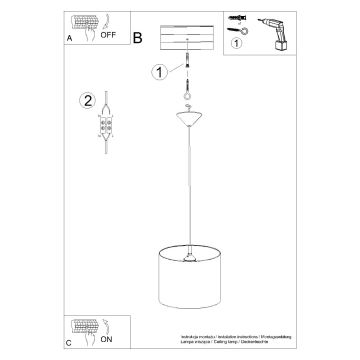 Otroški lestenec na vrvici FOOTBALL 1xE27/15W/230V pr. 30 cm nogomet