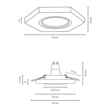 LED Vgradna svetilka VITAR 1xGU10/5W/230V bukev - FSC certifikat