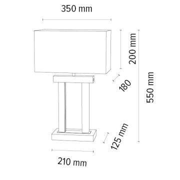 LED Zatemnitvena namizna svetilka HAKON 1xE27/40W+ 2xLED/7,5W/230V 55 cm hrast – FSC certifikat