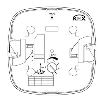 Steinel 079390 - Detektor prisotnosti IR Quattro 8m V3 KNX bela