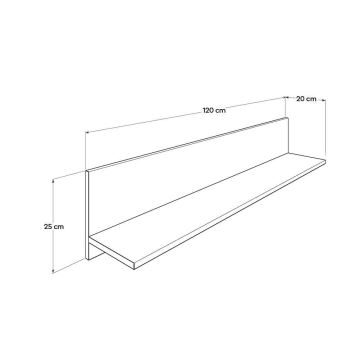 Stenska polica 25x120 cm vijolična