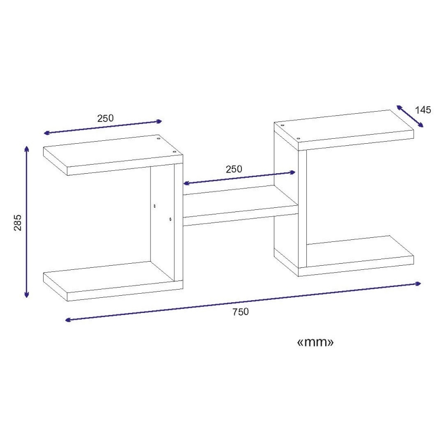 Stenska polica NORM 28,5x75 cm bela