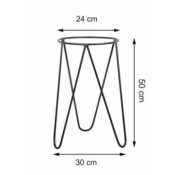 Stojalo za cvetlični lonec LOFT 50x30 cm črna