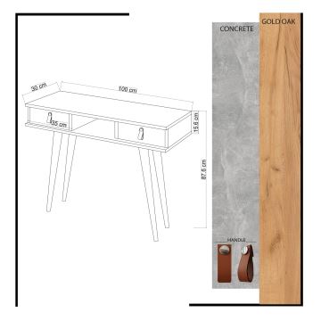 Stranska mizica LAWEN 88x100 cm bež/siva