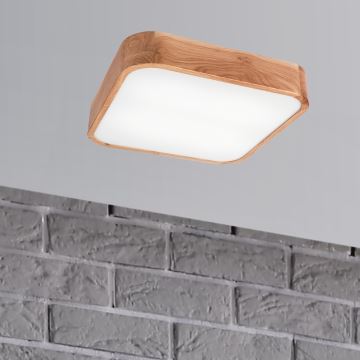 Stropna svetilka OAK SQUARE 4xE27/15W/230V 45x45 cm hrast