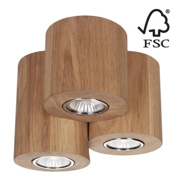 Stropna svetilka WOODDREAM 3xGU10/6W/230V hrast - FSC certifikat