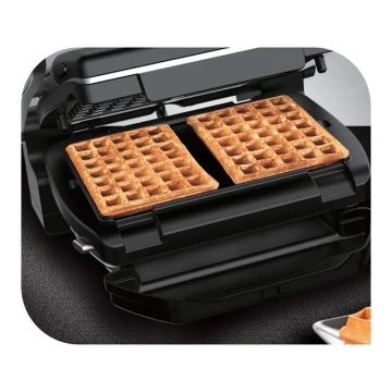 Tefal - Kontaktni žar OPTIGRILL+ INOX WAFFLES 2000W/230V črna/krom