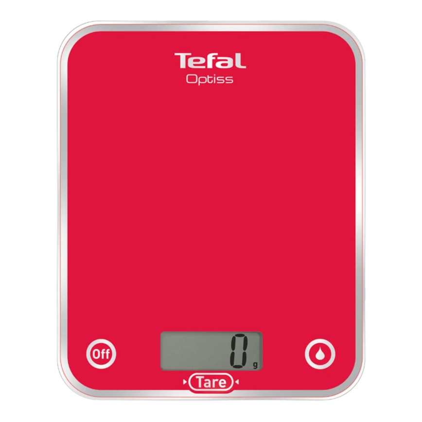 Tefal - Kuhinjska tehtnica RASPBERRY 2xAAA rdeča