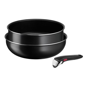 Tefal - Set ponev 3 kos INGENIO EASY COOK & CLEAN BLACK