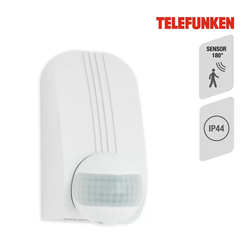 Telefunken 306506TF - Zunanji senzor gibanja 180° IP44 bela