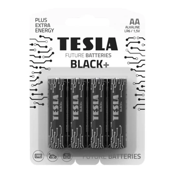 Tesla Batteries - 4 kos Alkalna baterija AA BLACK+ 1,5V 2800 mAh