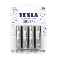 Tesla Batteries - 4 kos Alkalna baterija AA SILVER+ 1,5V 2900 mAh