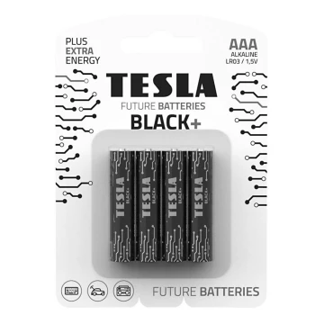 Tesla Batteries - 4 kos Alkalna baterija AAA BLACK+ 1,5V 1200 mAh