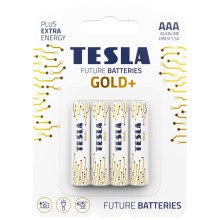 Tesla Batteries - 4 kos Alkalna baterija AAA GOLD+ 1,5V 1350 mAh