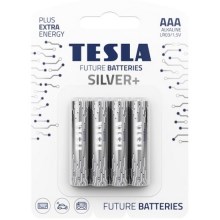 Tesla Batteries - 4 kos Alkalna baterija AAA SILVER+ 1,5V 1300 mAh