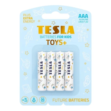 Tesla Batteries - 4 kos Alkalna baterija AAA TOYS+ 1,5V 1300 mAh