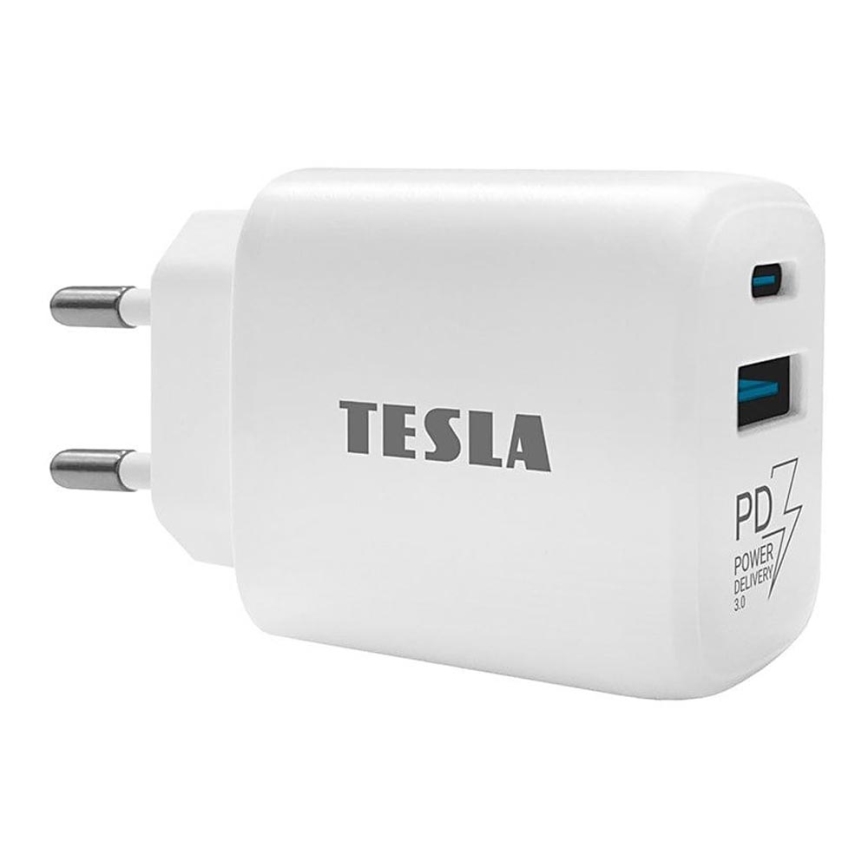 TESLA Electronics - Adapter za hitro polnjenje Power Delivery 25W bela