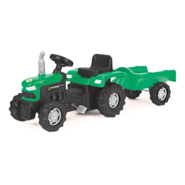 Traktor na pedala s prikolico črna/zelena