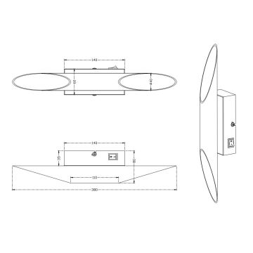 Trio - LED Stenska svetilka BOLERO 2xLED/3,1W/230V CRI 90 mat krom