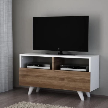 TV miza NOVELLA 50,6x90 cm bela/rjava