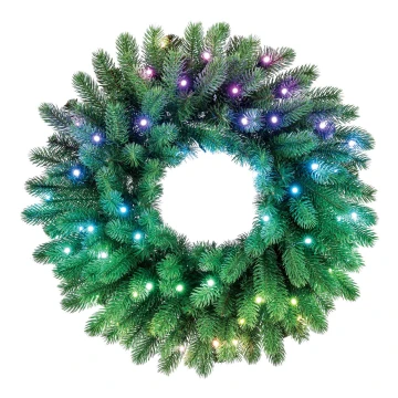 Twinkly - LED RGB Zatemnitven Božični venec PRE-LIT WREATH 50xLED pr. 61cm Wi-Fi