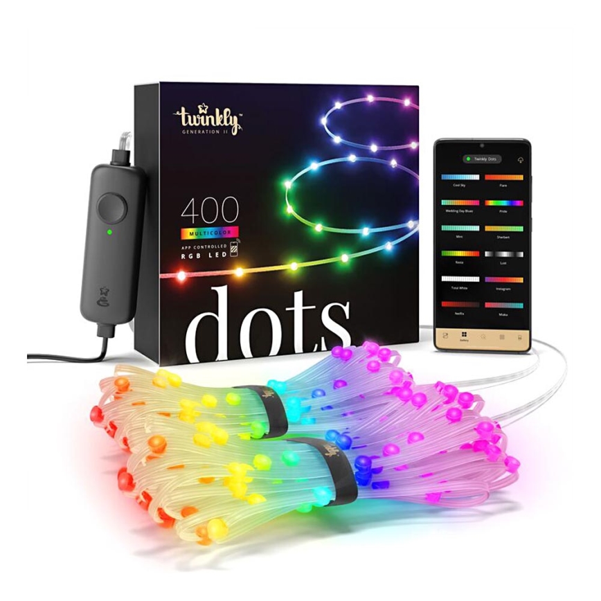 Twinkly - LED RGB Zunanji zatemnitveni trak DOTS 400xLED 20 m IP44 Wi-Fi