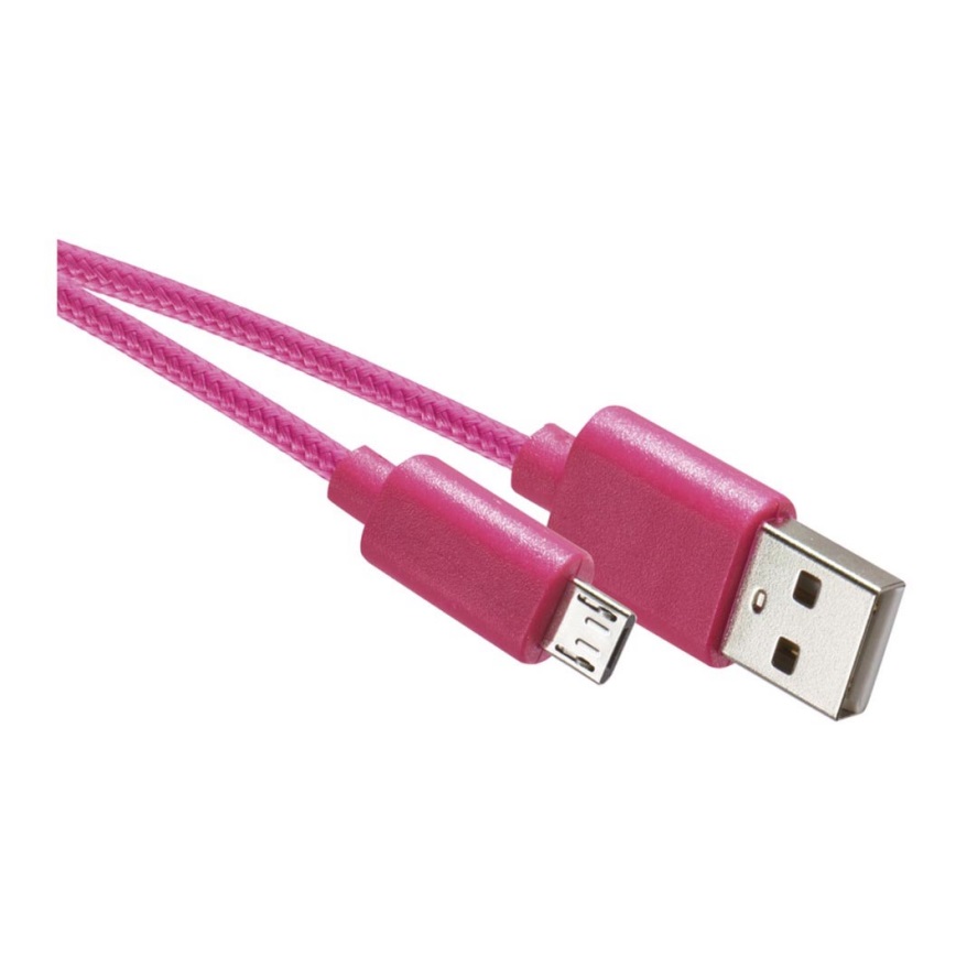USB kabel USB 2.0 A priključek/USB B mikro priključek roza
