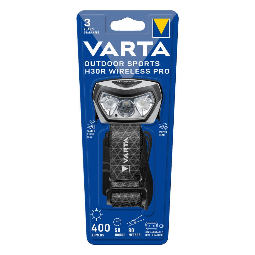 Varta 18650101401 - LED Zatemnitvena polnilna naglavna svetilka OUTDOOR SPORTS LED/5V 1800mAh IPX7