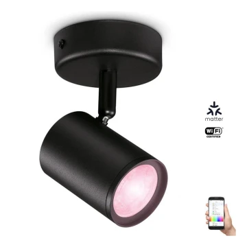 WiZ - LED RGBW Zatemnitveni reflektor IMAGEO 1xGU10/4,9W/230V CRI 90 Wi-Fi črna