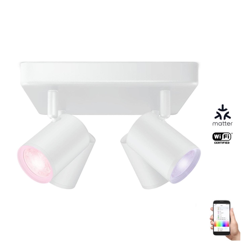 WiZ - LED RGBW Zatemnitveni reflektor IMAGEO 4xGU10/4,9W/230V 2200-6500K Wi-Fi CRI 90 bela