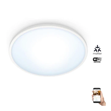 WiZ - LED Zatemnitvena stropna svetilka SUPERSLIM LED/14W/230V 2700-6500K Wi-Fi bela