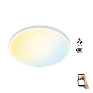 WiZ - LED Zatemnitvena stropna svetilka SUPERSLIM LED/22W/230V 2700-6500K Wi-Fi bela