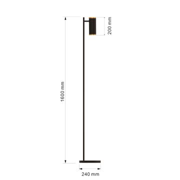 Wofi 3003-104 - LED Zatemnitvena talna svetilka TOULOUSE LED/10W/230V črna/zlata