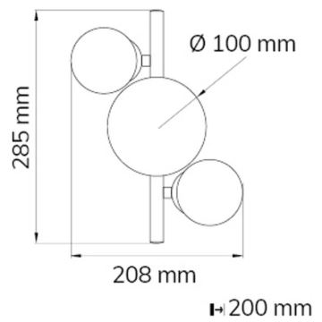 Wofi 4014.03.14.9000 - LED Stenska svetilka VILLA 3xG9/3W/230V